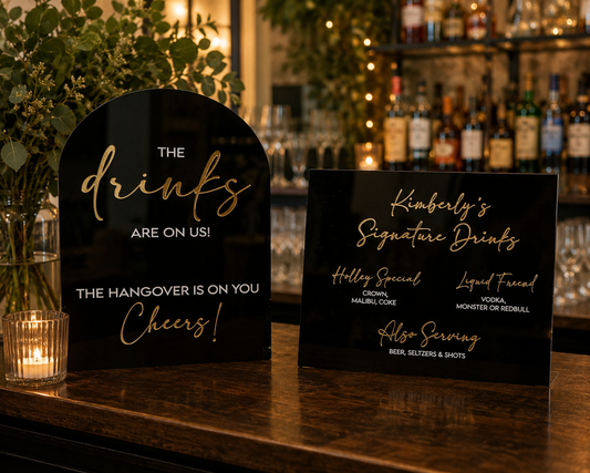 Custom Acrylic Bar Menu Signs | Signature Drinks, Cocktail Menus & Beverage Station Signage